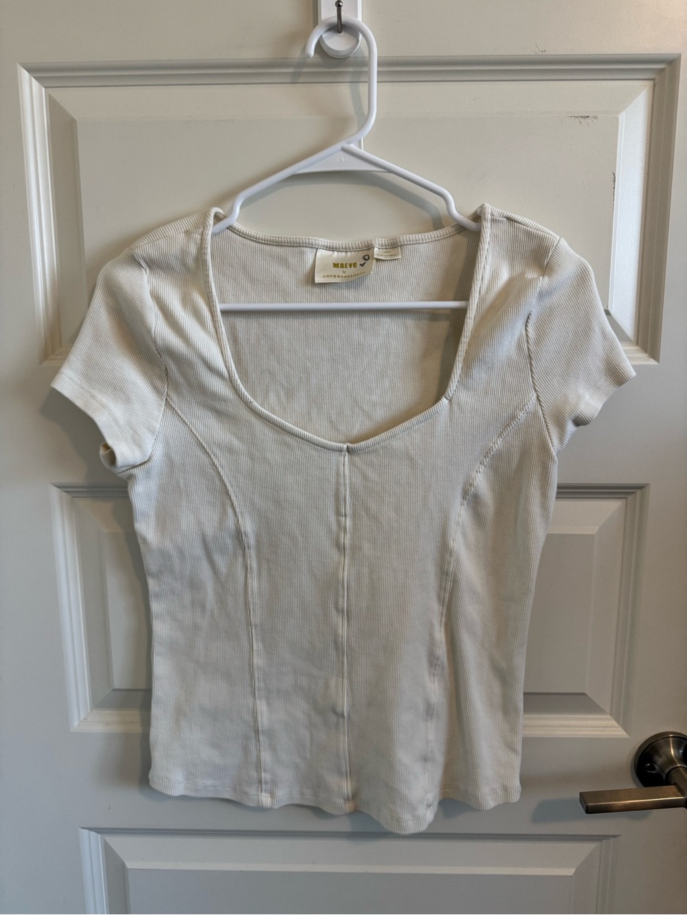 Anthropologie Maeve Women’s Short Sleeve White Blouse Top